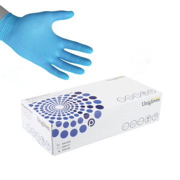 Box mit 100 Unigloves Sapphire Pearl Nitril handschuhen