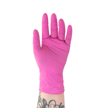 Box mit 100 Killer Beauty pinken Nitril handschuhen