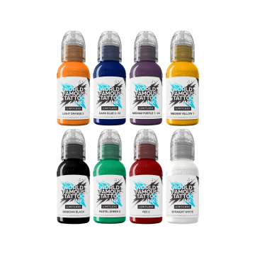 World Famous Limitless Tattoo Ink - Primary Colours Set 1 - 8x 30 ml World Famous Limitless Tattoo Ink - Primary Colours Set 1 - 8x 30 ml