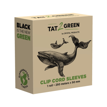 Tat2Green - Schwarze Clipcord-Hüllen Rolle ungeschnitten