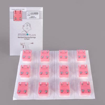 Mischpackung - 12 Paar Studex Ohrstecker 12 Farbvarianten - Größe: Mini - Edelstahl