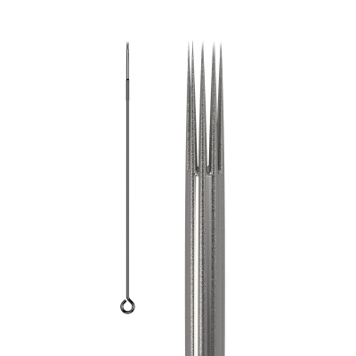 50 St. KWADRON Tattoonadeln 0,35MM LONG TAPER BUGPIN/TEXTURIERT – Round Shader