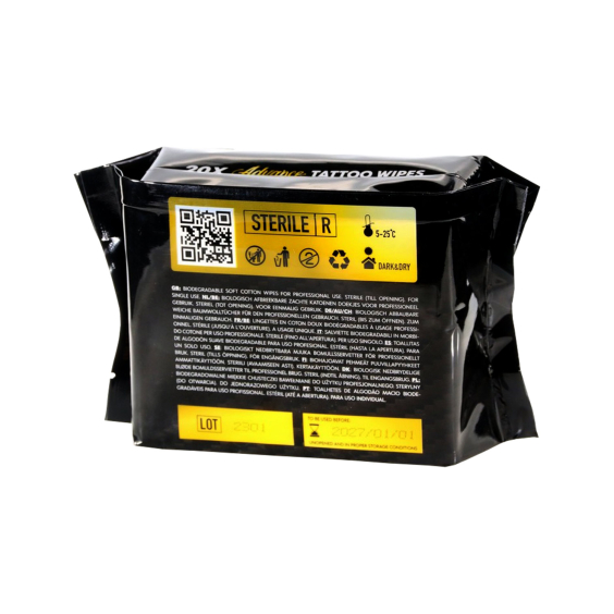 Packung mit 20 Advance Tattoo Biologisch abbaubaren Tüchern