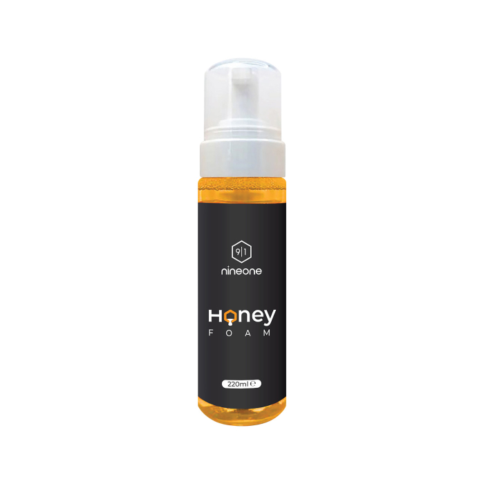 Nineone Honey Foam 220ml bottle with black label and white pump dispenser