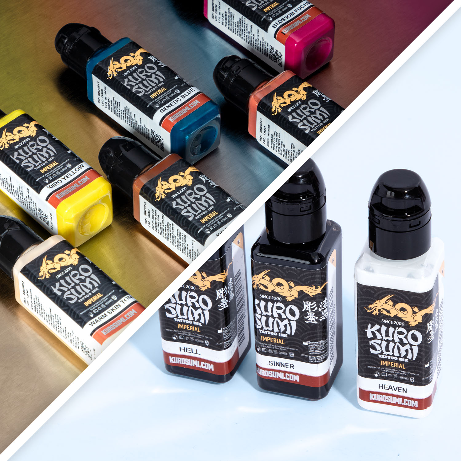 Flaschen mit Kuro Sumi Tattoofarbe