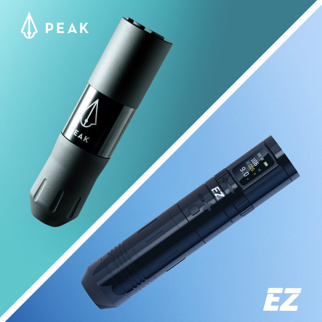 Die Peak S1MP und die EZ EVOTech Pro Tattoo-Pen-Maschine.